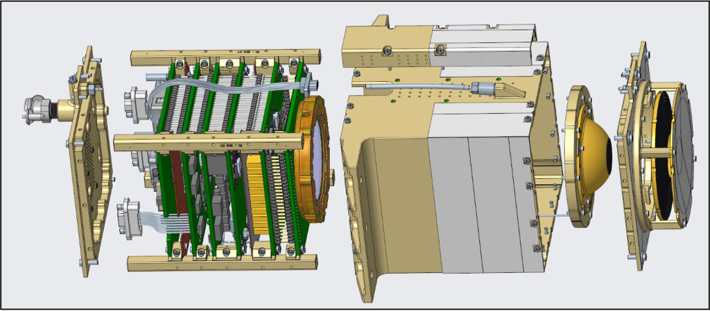 A rendering of the ACE instrument with all of its components "exploded" to show how it all fits together