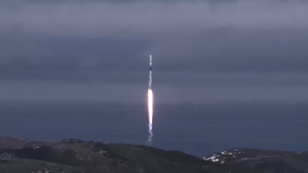 Rocket launching from Vandenberg Space Force Base in California